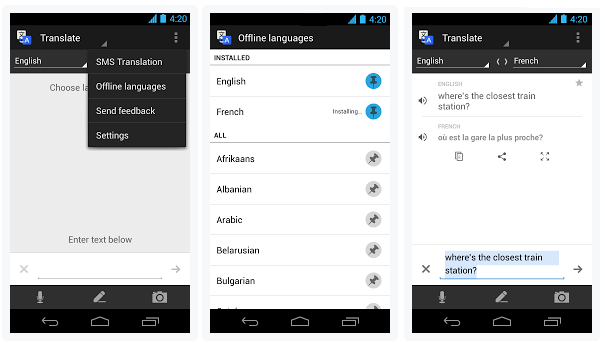 Google Translate Offline